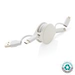 rcs standaard recycled plastic tpe 6 in 1 kabel - wit