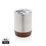 recycled roestvrijstalen koffiebeker met kurk - zilver