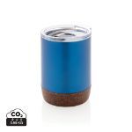 recycled roestvrijstalen koffiebeker met kurk - blauw