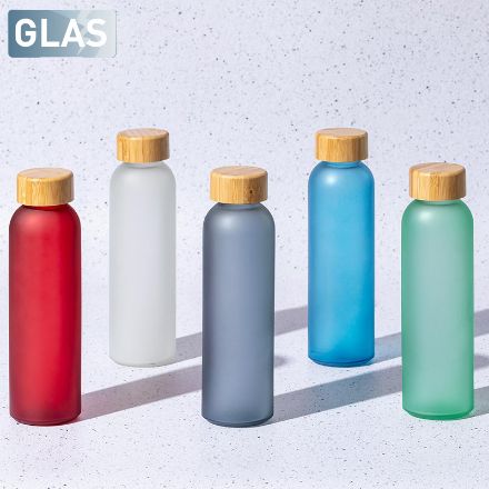 drinkfles eskay glas met bamboe dop 500 ml