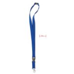 lanyard van polyester met metalen karabijnhaak. - koningsblauw