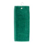 golf handdoek met metalen hanger. - groen