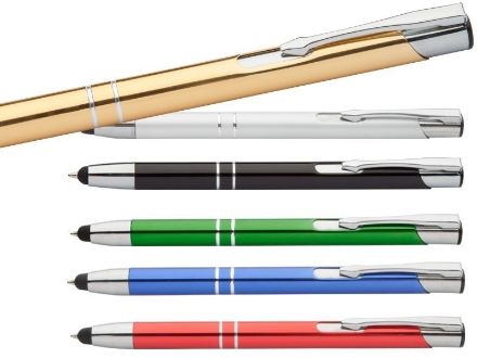 aluminium touch balpen visser blauwschrijvend