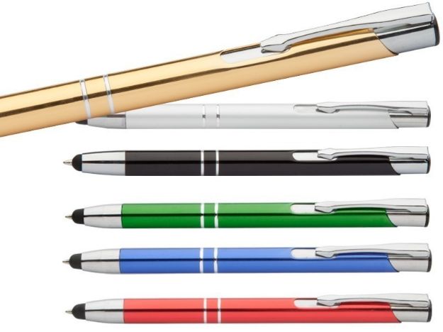 aluminium touch balpen visser blauwschrijvend