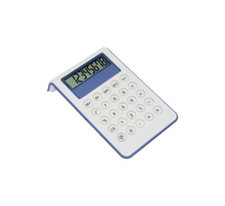 gekleurde plastic rekenmachine met 8 decimalen. - blauw