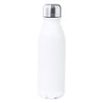 flesvormige, aluminium sportfles 550 ml raica - wit