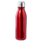 flesvormige, aluminium sportfles 550 ml raica - rood
