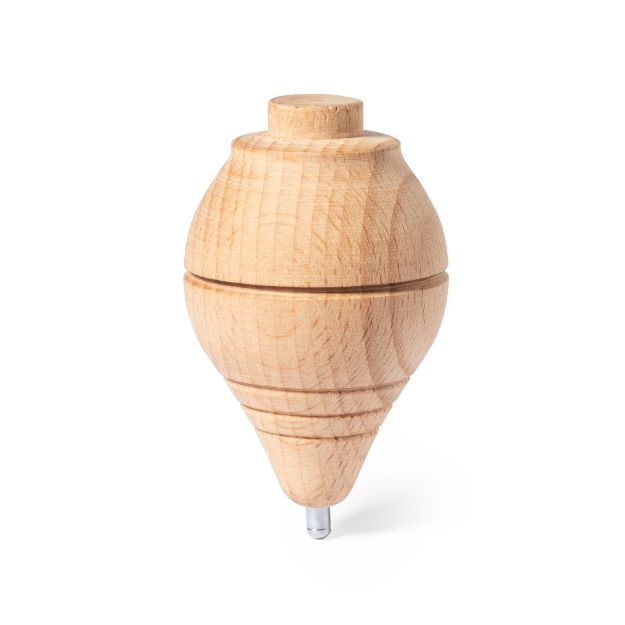 draaitop van massief hout met katoenen touw gupy