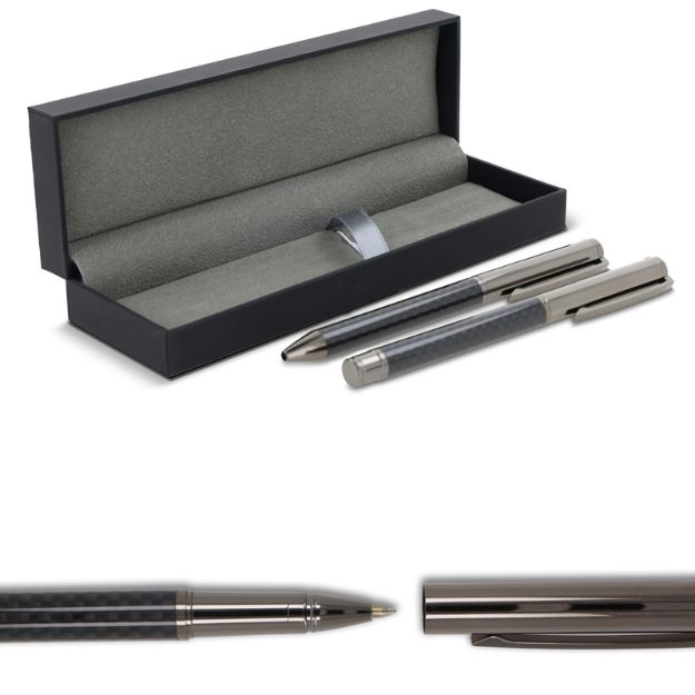 metalen balpen en rollerbal pen set
