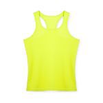 t-shirt mouwloos dames polyester, ademend - geel