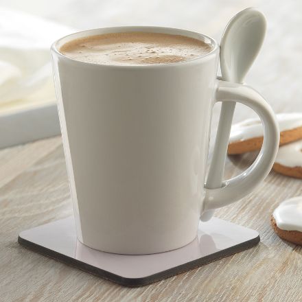 keramische koffiemok met bijpassende lepel. 300 ml