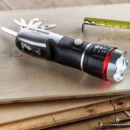 9-delige multitool met led-lamp.