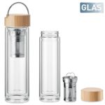 glazen fles dubbelwandig 400ml