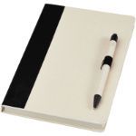 set a5 notitieboek en balpen van melkverpakkingen - zwart