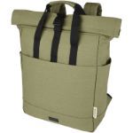 15 inch recycled canvas rolltop laptoptas - groen