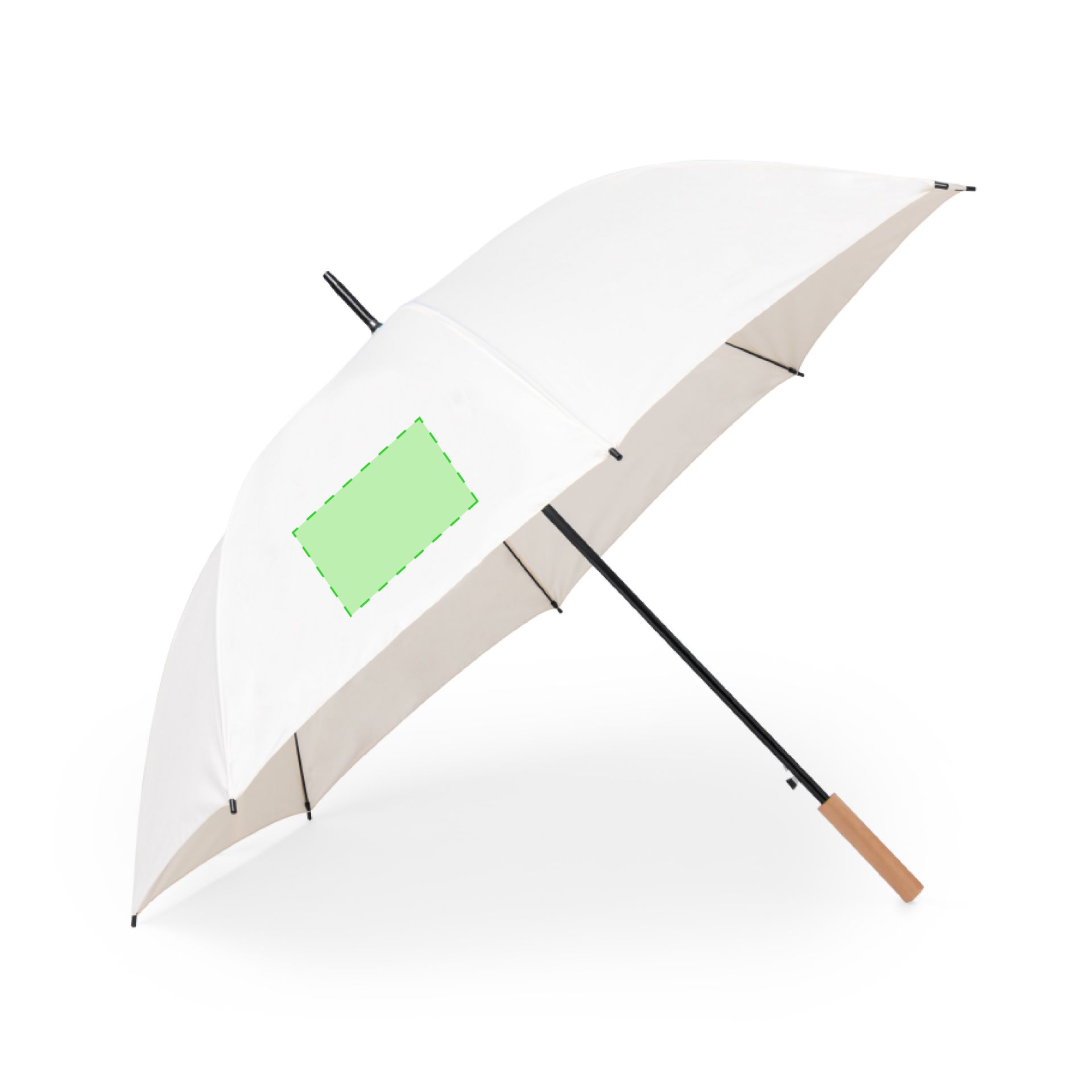 Op een paneel van de paraplu (18 x 10 cm)