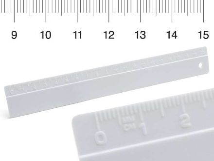 ps kristal liniaal 15 cm met relief