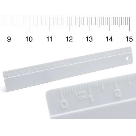 ps kristal liniaal 15 cm met relief
