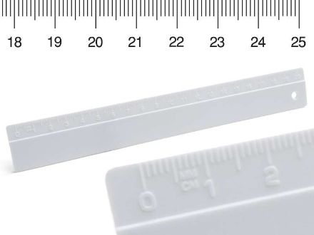 ps kristal liniaal 25 cm met relief