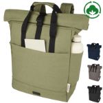15 inch recycled canvas rolltop laptoptas