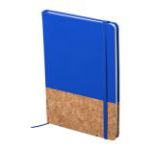 notitieboekje a5 met natuurkurk - blauw