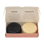 unwaste duopack scrub & shampoo bar