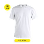 t-shirtvvolwassene wit 150 gr maten van s tot 3xl