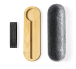 etui van bamboe en vilt glaston