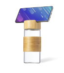 drinkfles nowsly glas en bamboe 450 ml