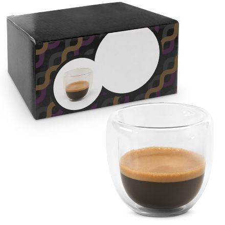 koffie set 2 dubbelwandige mokken 75 ml