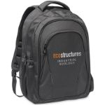 15 inch laptop rugtas met hoofdvak en voorvak.