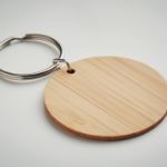 ronde bamboe sleutelhanger