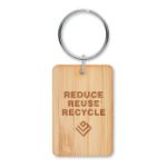 rechthoekige bamboe sleutelhanger