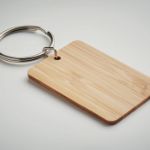 rechthoekige bamboe sleutelhanger