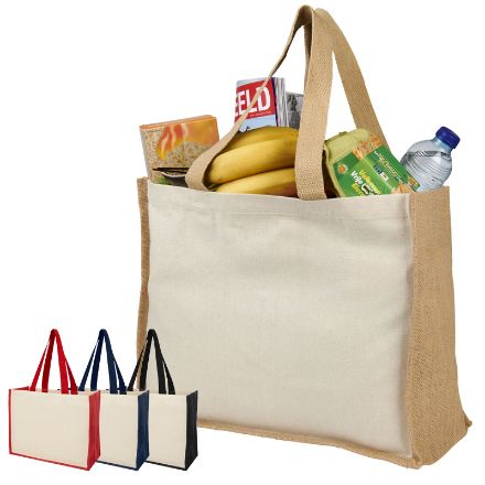 varai 320 g/m2 canvas en jute boodschappentas 23l