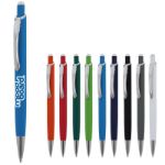 balpen monaco metaal rubberised blauwe inkt