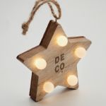 houten ster met lichtjes