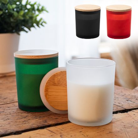 plantaardige geurkaars met bamboe deksel daizu