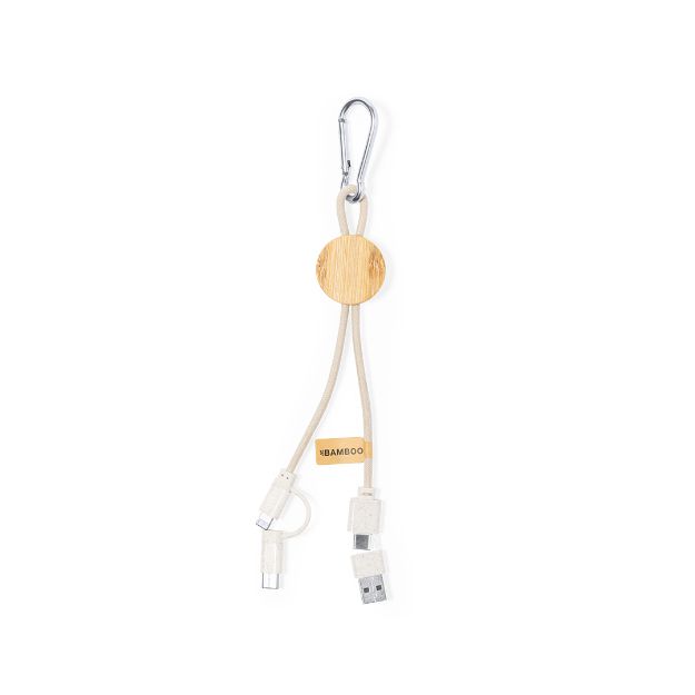 oplaadkabel van bamboe en tarwestro denny