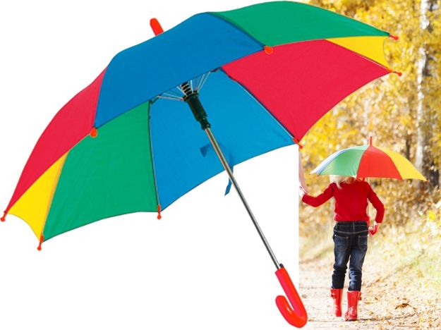 automatisch kinderparaplu met 8 gekleurde panels