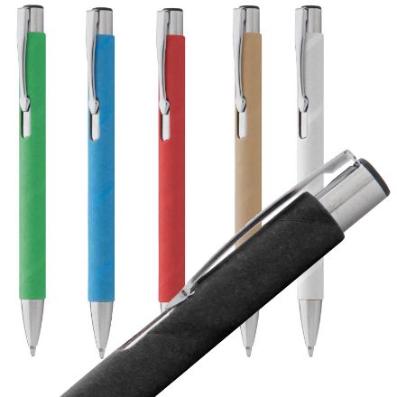 balpen van gerecycleerd papier blauwschriivend