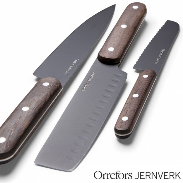 orrefors jernverk messenset van hout set van 3