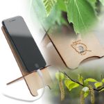 berkenhouten telefoonhouder met berkenboom zaadjes