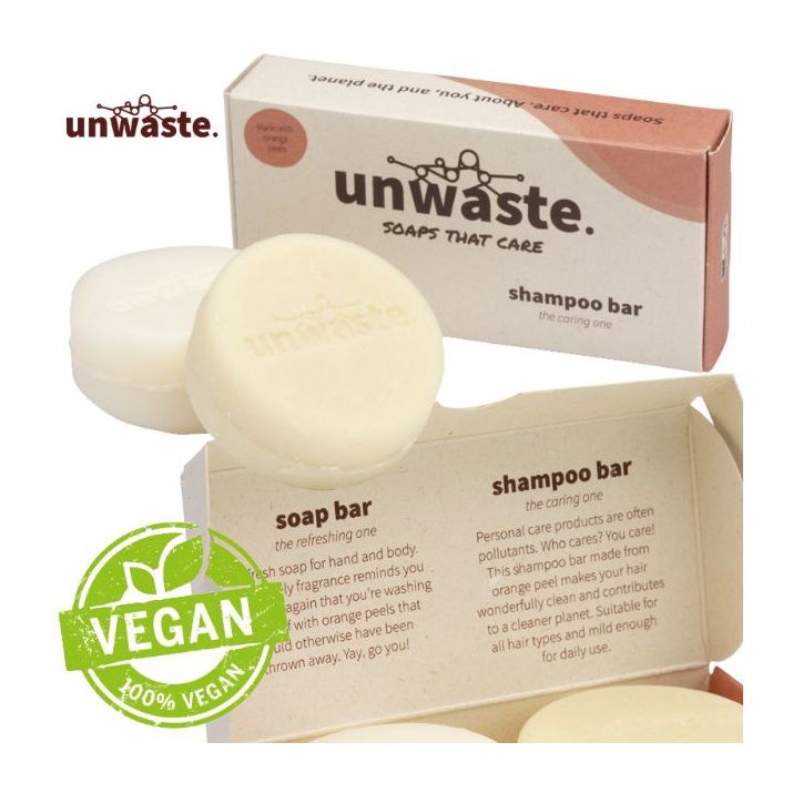 unwaste duopack soap & shampoo bar