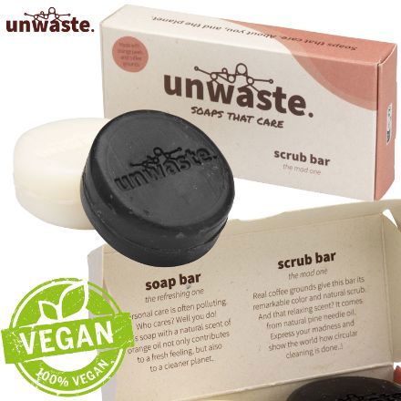 unwaste duopack soap & scrub bar