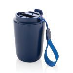 cuppa recycled rvs thermosbeker met koord 380 ml - blauw