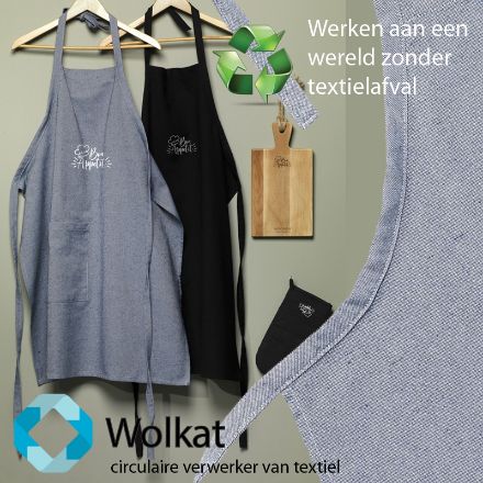 wolkat taza schort van recycled textiel