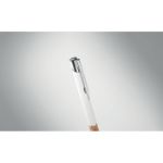 pen van aluminium en bamboe blauwschrijvend