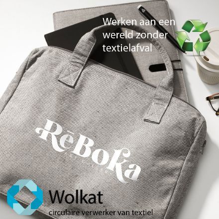 wolkat laptoptas 15.6 inch recycled textiel