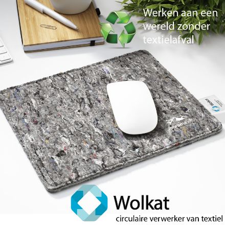 wolkat muismat van reclycled textiel